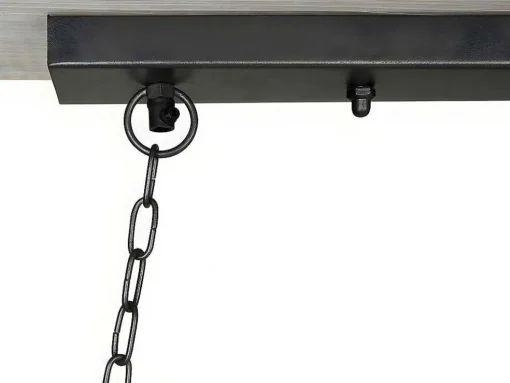 Candeeiro De Teto Industrial Estrutura Retangular Em Madeira Madeira E Metal - 4 Lampadas - A. 31 X C.100 Cm - Natural E Preto - Olius
