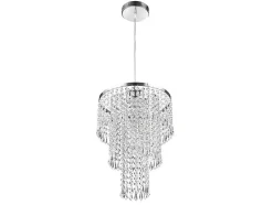 Candeeiro De Teto Metal E Vidro Efeito Cristal D30 Cm - Alberni