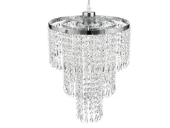Candeeiro De Teto Metal E Vidro Efeito Cristal D30 Cm - Alberni