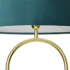 Candeeiro Estilo Art Deco Em Latao, Marmore E Veludo De A.156 X D.45 Cm Cor Azul - Nour