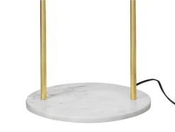 Candeeiro Estilo Art Deco Em Latao, Marmore E Veludo De A.156 X D.45 Cm Cor Azul - Nour