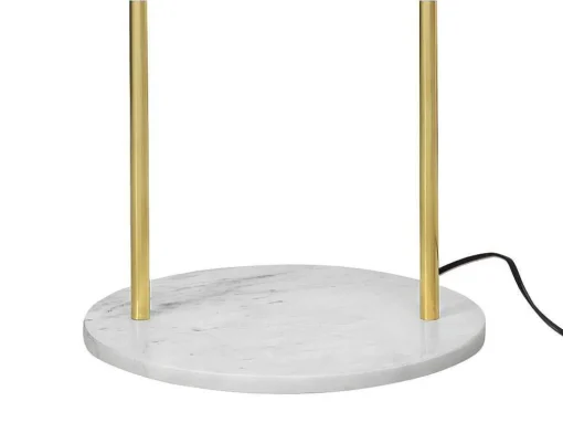Candeeiro Estilo Art Deco Em Latao, Marmore E Veludo De A.156 X D.45 Cm Cor Azul - Nour