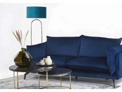 Candeeiro Estilo Art Deco Em Latao, Marmore E Veludo De A.156 X D.45 Cm Cor Azul - Nour