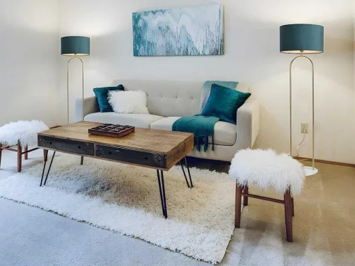 Candeeiro Estilo Art Deco Em Latao, Marmore E Veludo De A.156 X D.45 Cm Cor Azul - Nour