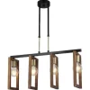 Candeeiro Suspenso Como, Dourado, Preto, Madeira, 67 X 17 X 91 Cm, Epikasa