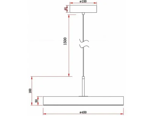 Candeeiro Suspenso Design Redondo Com Leds Em Metal D45 Cm Branco - Vaughan
