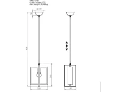 Candeeiro Suspenso Lecco, Dourado, Preto, Madeira, 14 X 22 X 82 Cm, Epikasa