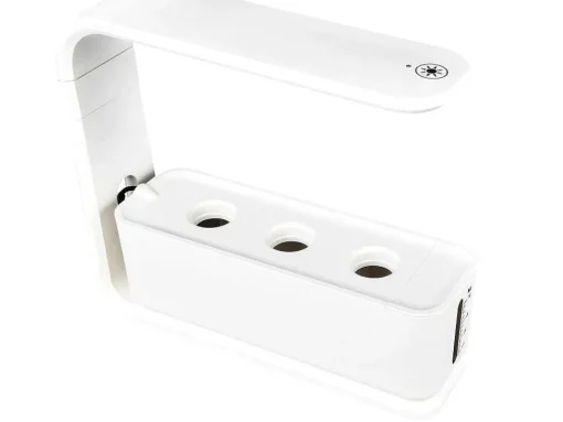 Canteiro De Interior Com Leds 3 Plantas, Altura Ajustavel, Branco - Gardenio