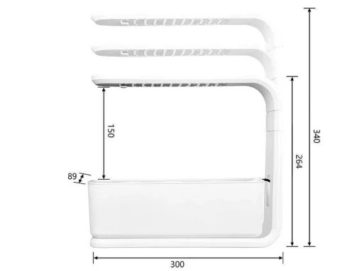 Canteiro De Interior Com Leds 3 Plantas, Altura Ajustavel, Branco - Gardenio