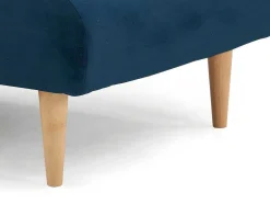 Chaise Longue Convertivel Em Cama Em Tecido Azul - Cival