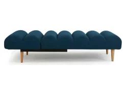 Chaise Longue Convertivel Em Cama Em Tecido Azul - Cival