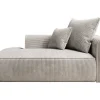 Chaise Longue Direita Veludo Canelado Bege - Pineta