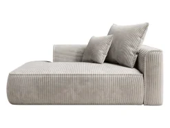 Chaise Longue Direita Veludo Canelado Bege - Pineta
