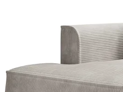 Chaise Longue Direita Veludo Canelado Bege - Pineta