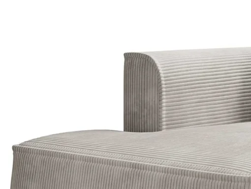 Chaise Longue Direita Veludo Canelado Bege - Pineta