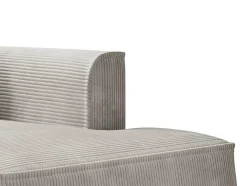 Chaise Longue Esquerda Veludo Canelado Bege - Pineta