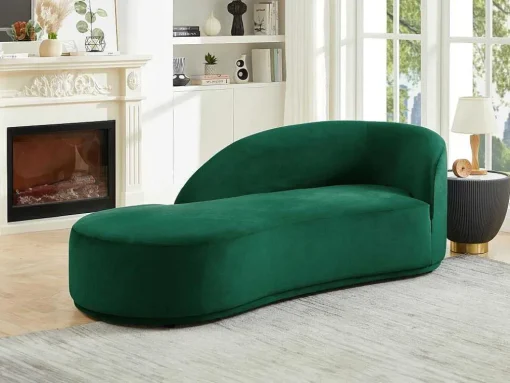Chaise Longue Esquerda Veludo Verde - Lonigo De Pascal Morabito