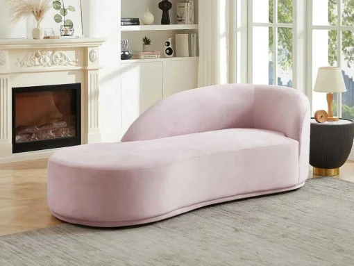 Chaise Longue Esquerda Veludo Cor-De-Rosa - Lonigo De Pascal Morabito