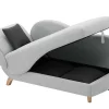 Chaise-Longue Direita Convertivel Em Tecido Cinza-Claro Com Espaco De Arrumação - Penelope