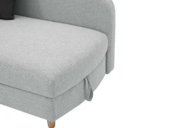 Chaise-Longue Direita Convertivel Em Tecido Cinza-Claro Com Espaco De Arrumação - Penelope