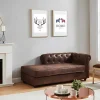 Chaise-Longue Direita Em Microfibra Aspeto Pele Envelhecida Estilo Chesterfield - Shirel