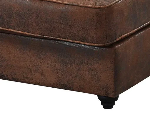 Chaise-Longue Direita Em Microfibra Aspeto Pele Envelhecida Estilo Chesterfield - Shirel