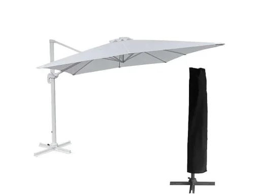 Chapeu De Sol Molokai Rectangular De 3X4M Branco + Tampa