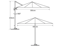Chapeu De Sol Molokai Rectangular De 3X4M De Altura + Tampa