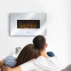 Cheminee Electrique En Verre Trempe Effet Miroir Avec Telecommande