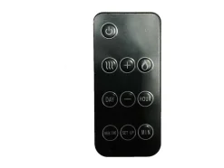 Cheminee Electrique 2Kw Verre Trempe Noir Avec Telecommande