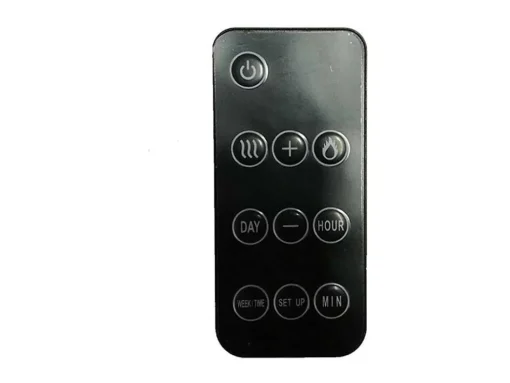 Cheminee Electrique 2Kw Verre Trempe Noir Avec Telecommande