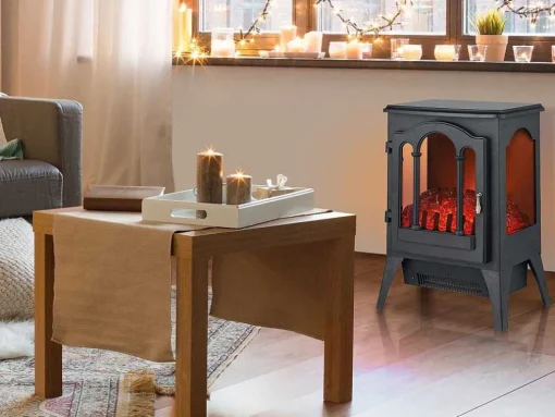 Cheminee Electrique Noir 2Kw Design Classique