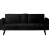 Click Clac Roma Sofá-Cama De 2 Lugares Repousa Vidro Veludo 183X74Cm Preto