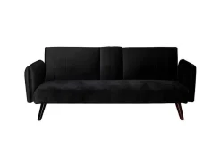 Click Clac Roma Sofá-Cama De 2 Lugares Repousa Vidro Veludo 183X74Cm Preto