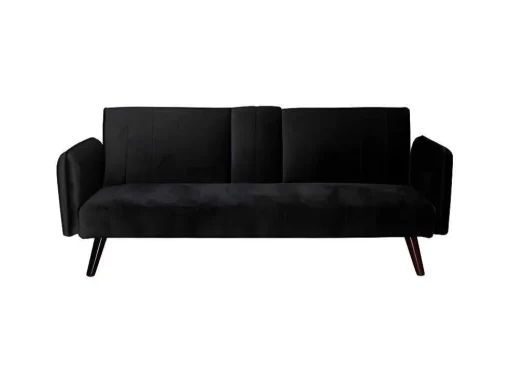 Click Clac Roma Sofá-Cama De 2 Lugares Repousa Vidro Veludo 183X74Cm Preto