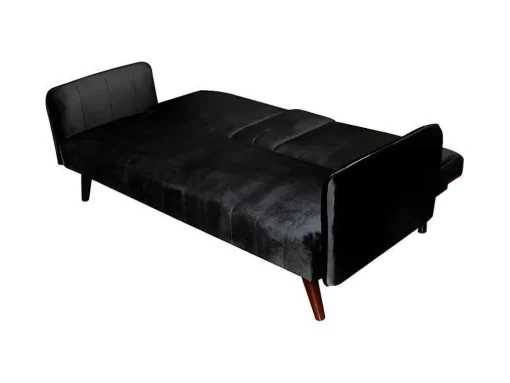 Click Clac Roma Sofá-Cama De 2 Lugares Repousa Vidro Veludo 183X74Cm Preto