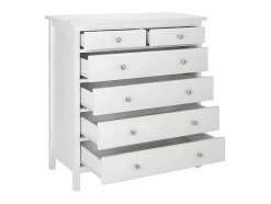 Cómoda Albane - 6 Gavetas - Pinho Branco