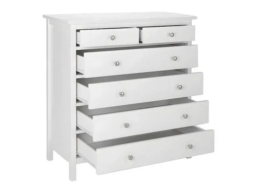 Cómoda Albane - 6 Gavetas - Pinho Branco