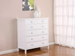 Cómoda Albane - 6 Gavetas - Pinho Branco