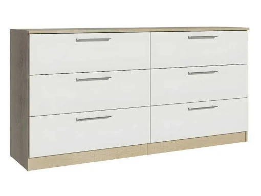 Cómoda Trend Dupla 6 Gavetas (Branco)