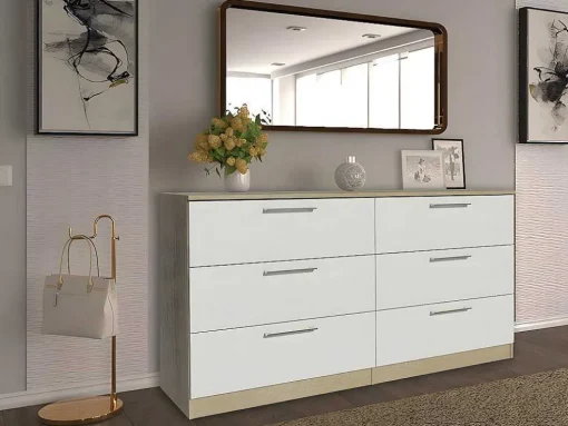 Cómoda Trend Dupla 6 Gavetas (Branco)