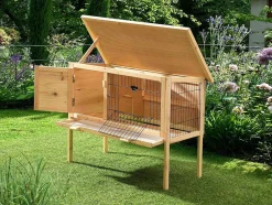 Coelheira Em Madeira Com Pés Para Coelhos E Roedores C. 91 X L. 45 X A. 70 Cm Natural - Lapius