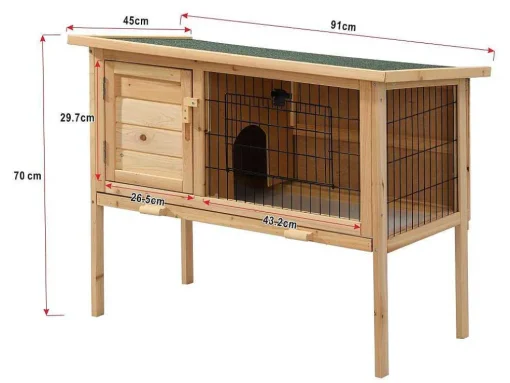 Coelheira Em Madeira Com Pés Para Coelhos E Roedores C. 91 X L. 45 X A. 70 Cm Natural - Lapius
