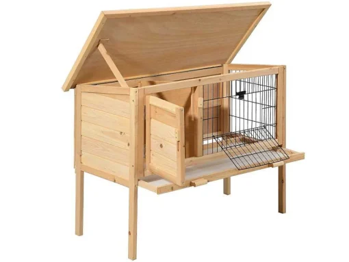 Coelheira Em Madeira Com Pés Para Coelhos E Roedores C. 91 X L. 45 X A. 70 Cm Natural - Lapius