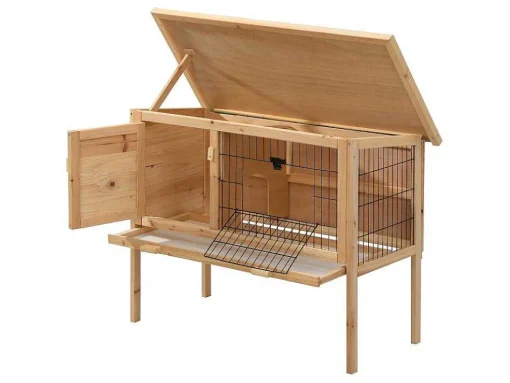 Coelheira Em Madeira Com Pés Para Coelhos E Roedores C. 91 X L. 45 X A. 70 Cm Natural - Lapius