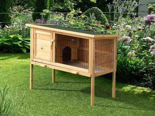 Coelheira Em Madeira Com Pés Para Coelhos E Roedores C. 91 X L. 45 X A. 70 Cm Natural - Lapius
