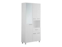 Coluna De Casa De Banho Com Espelho De Pe 180 Cm Branco - Minela