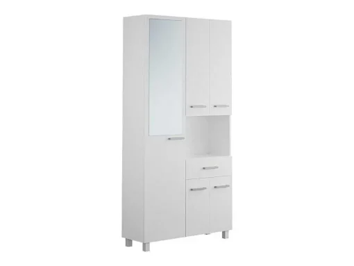 Coluna De Casa De Banho Com Espelho De Pe 180 Cm Branco - Minela