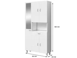 Coluna De Casa De Banho Com Espelho De Pe 180 Cm Branco - Minela