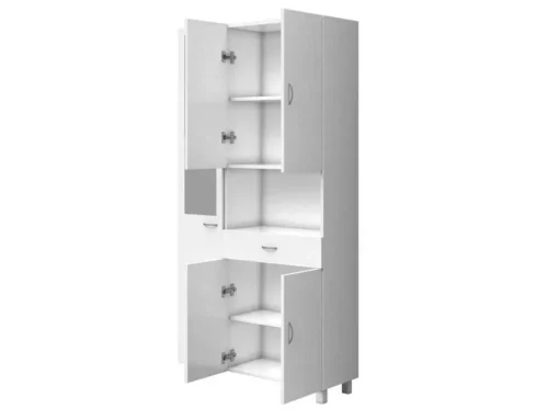Coluna De Casa De Banho Com Espelho De Pe 180 Cm Branco - Minela